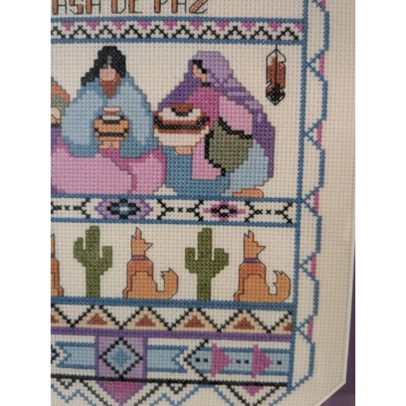 Framed Casa De Paz Cross-Stitch Art by Pitter Patterns J.M. Keeling Border Sampl - Picture 5 of 15